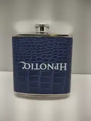 HPNOTIQ 6 oz Faux Leather and Stainless Steel Flask Error Upsidedown