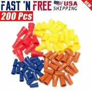 200 Pcs Electrical Wire Connectors Screw-On Twist Terminal 22-10 AWG Assortment