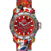 Invicta Men's Watch Pro Diver Quartz Red Dial Aqua Plating Steel Bracelet 47853