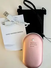 Rechargeable and Portable Double-Sided Beige Hand Warmer 3 7/8 in. x 2 1/4 in.