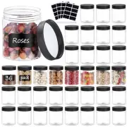 36PCS 8OZ Plastic Jars with Screw On Lids, Pen and Labels Refillable Empty Ro...