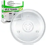 Universal Microwave Glass Diameter 27 cm with 3 Mounting Feet on Bottom - Original Code 297544 for Gorenje 482000100016 for Whirlpool for Indesit - ONIX TECH