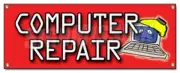 COMPUTER REPAIR BANNER SIGN monitor screem mouse keyboard network fix