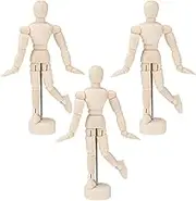 3Pcs Wooden with Articulated Joints for Artists for Sketching Drawing and Home Office Decoration Beige