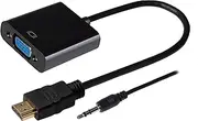 Maplin HDMI to VGA Female Adapter with 3.5mm Audio Jack, 1080p Support, Compatible with PCs, Laptops, Ultrabooks, Chromebooks, Raspberry Pi, Roku, PS3, Xbox, and More