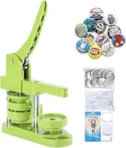 Button Maker Machine 58mm -Installation-Free DIY Photos Pin Badge Button Maker Press Machine Badge Punch Press with Free Button Parts&Pictures&Circle Cutter (green-58mm)