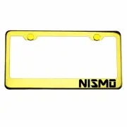 Gold Chrome License Plate Frame NISMO Laser Engraved Metal Screw Cap