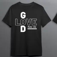 在飛比找蝦皮購物優惠-基督教精神 T 恤 LOVE GOD HATE SIN