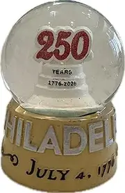 Happy 250th Birthday America Philadelphia Snow Globe by Americana Souvenirs