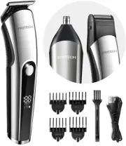 PRITECH Beard Trimmer for Men, 3 in 1 Hair Trimmer for Men Kit, Nose Ear Trimmer