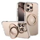For iPhone 16 Pro Max 15 14 13 Shockproof Clear Case Ring Stand Mag Safe Cover