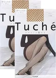 [Gunze] Women's Mesh Stockings, Set of 2, Tuche/Tushe, Mesh, Middle Net,