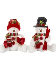 Gerson International S2 12 H Holiday Soft Sculpture Sitting Snowman W H