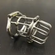 Stainless Steel Male Chastity Cage Device Men Long Metal Double-Lock Belt Rings