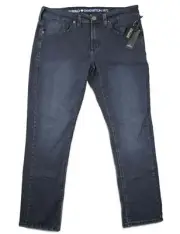 Buffalo David Bitton Mens Jeans 34x30 Slim Straight Stretch Evan-X Dk Blue Wash