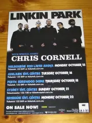LINKIN PARK - CHRIS CORNELL- 2007 Australia Tour - Laminated Promotional Poster.