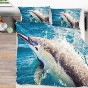 3D Ocean Dolphin 303 Bed Pillowcases Quilt Queen Size