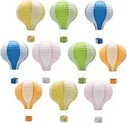 Hanging Hot Air Balloon Paper Lanterns Reusable Chinese Japanese Party Decorations Wedding Birthday Anniversary Christmas Engagement Set of 10