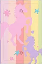 Cute Purple Pink Rainbow Unicorn 1 Gang Light Switch Cover Electrical No Device Wall Plate Switchplates Decorative Faceplate for Nursery Girls Boys Room Kids Room Home Decor