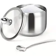 Spice Pot Stainless Steel Salt Box Seasoning Container Kitchen Condiment Jar Set