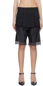 Skirt-Overlay Shorts IT40,IT38 Black and anthracite
