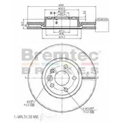 Bremtec Euro-Line GeoZinc Coated Brake Rotor - BDR18090EL