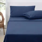 Polar Fleece Sheet Set King 36cm Wall with King Pillowcases Midnight Blue