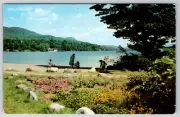 1970s Silver Bay NY Lake George Dock Beach Area Vintage Postcard