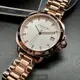 COACH 蔻馳女錶 34mm 玫瑰金圓形精鋼錶殼 銀白色簡約, 中三針顯示, 鑽刻度錶面款 CH00196