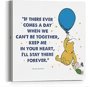 Classic Winnie the Pooh Wall Art Decor Pooh Bear Poster Framed Print Decor for Home Bedroom Nursery Kids Room, Friendship Gifts for Friends, Long Distance Friendship Gifts
