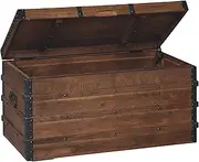 [Signature Design by Ashley] Kettleby Vintage Wood Storage Trunk or Coffee Table with Lift Top 19", Brown