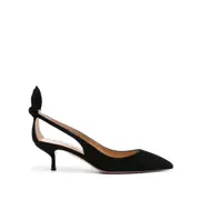 [Aquazzura] Aquazzura 50mm Bow Tie Suede Pumps 36 IT BLACK