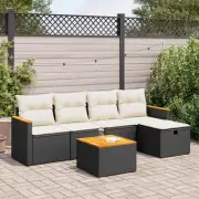 Garden Sofa Set Black Modular Design Cushions Storage Outdoor Furniture 25906