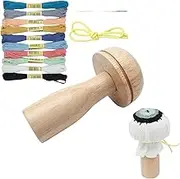 Mushroom Darning Kit - Lightweight Wood Darning Set, Wooden Sock Darning - With Thread and Elastic Strap, Wooden Set for Hats, Pants and Sweaters.