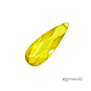 2 Cubic Zirconia Flat Pear Briolette Beads 7x18mm Golden Yellow #64827