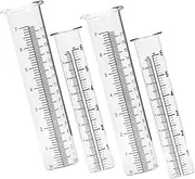 Kisangel Outdoor Rain Gauge Test Tube Set 4 Pcs Glass Graduated Rain Gauges Garden Decor Precise Rainfall Measurement