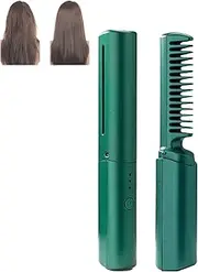 Latest Hairdressing Comb, Rechargeable Mini Hair Straightener Comb, Electric Straightening Comb, Flat Iron Comb, Hair Combs for Styling Electric, Portable Hair Straightener Cordless Brush (C)