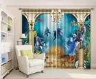 3D Dolphin 32 Blockout Photo Curtain Printing Curtains Drapes Fabric Window AU