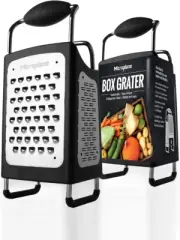 Four Sided Stainless Steel Ultra-Sharp Multi-Purpose Box Grater - Slicer, Fine,