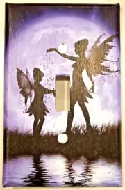 'New!' LARGER SIZE! Mother and Daughter Fairies-Light Switch Cover