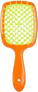 Fluffy Shape Mesh Comb Hairdressing Detangling Hair Brush Plastic Massage Dry and Wet Hollow Comb Salon Diy Hairdressing Tool(Orange Yollew)