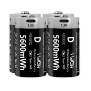 AA AAA D 3400mWh 1100mWh 5600mWh Rechargeable Battery 1.5V Fast Charger LOT
