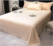 1-Piece Flat Sheet Premium Hotel Quality Luxury and Soft 500TC Long Staple Cotton Bedding Flat Sheet for Single/Twin Small Double/Full Queen King Bed(Pink A,160x235cm-63x92 in)
