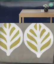 Room Essentials Green White Modern Leaf Retro Mod Table Runner 14 x 72" NEW
