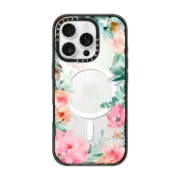 iPhone 16 Pro Impact Case MagSafe Compatible Lush Floral Watercolor Transparent by Julie Song Ink