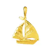 14K Gold 14MM Sailboat Charm