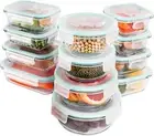 24 Pcs Glass Food Storage Containers with Lids,Glass Meal Prep Containers,Microw