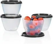 [Tupperware] Refrigerator Bowl Set of 4, 14oz/1.75 Cups, Black, BPA Free