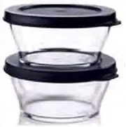[Tupperware] Clearly Elegant Acrylic Small Set of 2 Bowls 2 1/2 Cups
