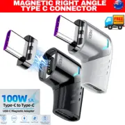 100W Magnetic Right Angle USB C Adapter Type C Connector Support PD Charger